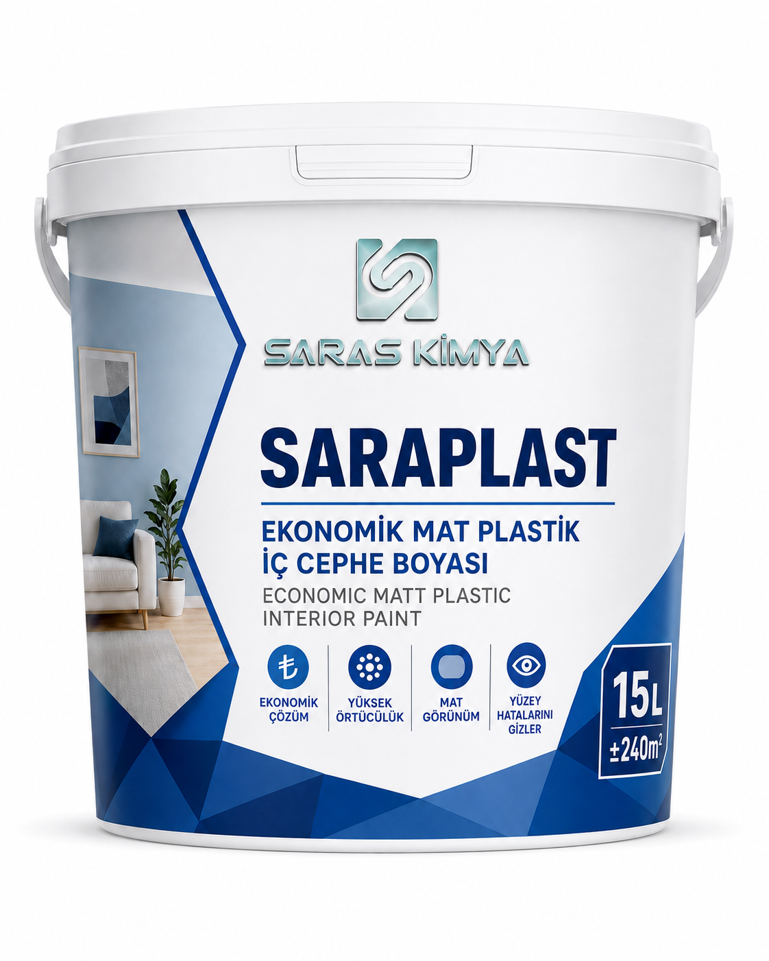 SARAPLAST Ekonomik Mat Plastik İç Cephe Boyası